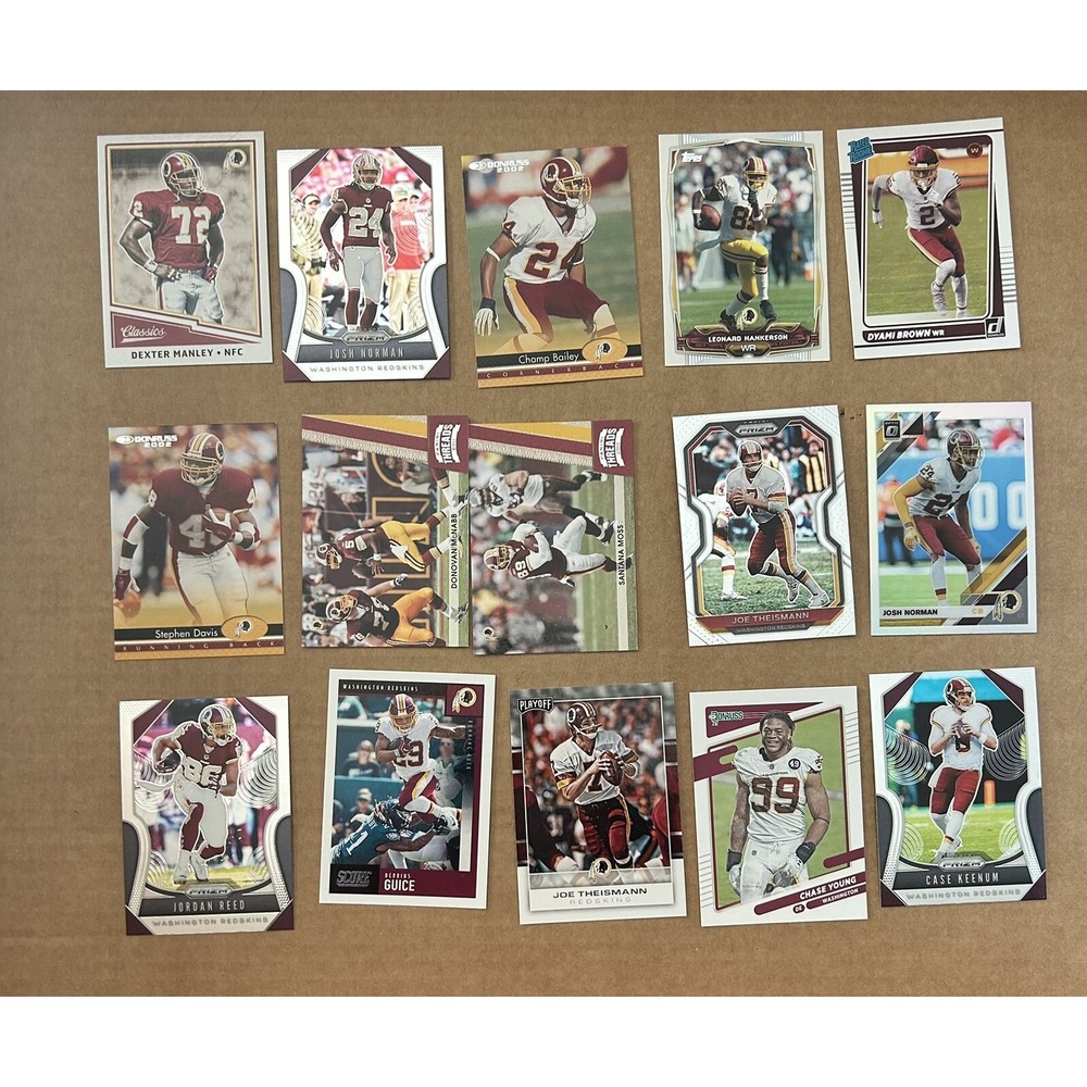 Panini Lot of 15 Washington Redskins Football Trading Cards (Z1)